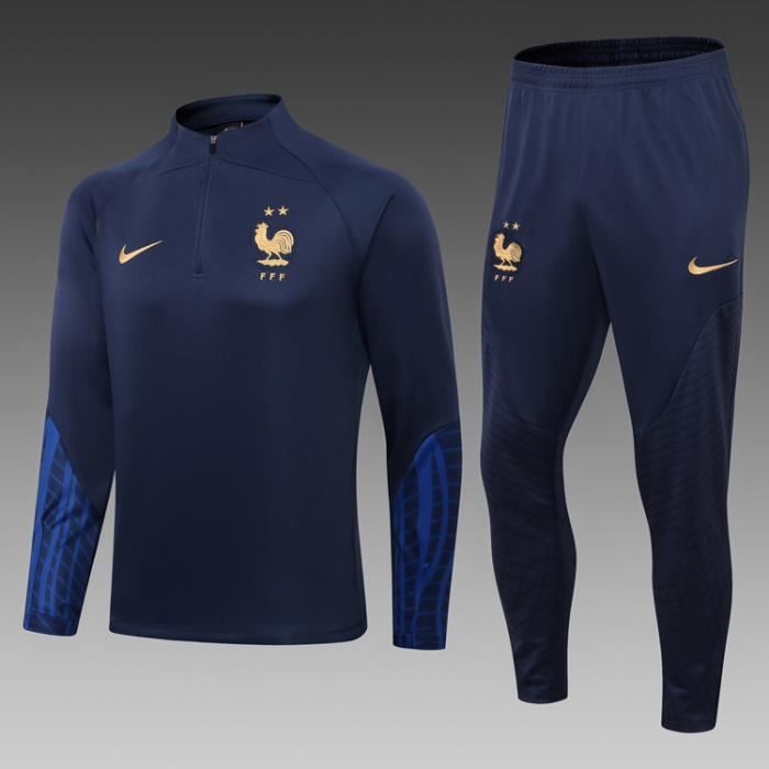 France Survêtement de Foot Homme 2022 2023 Nouveau 2 Etoiles Maillot de Football Pas Cher Survet Kit