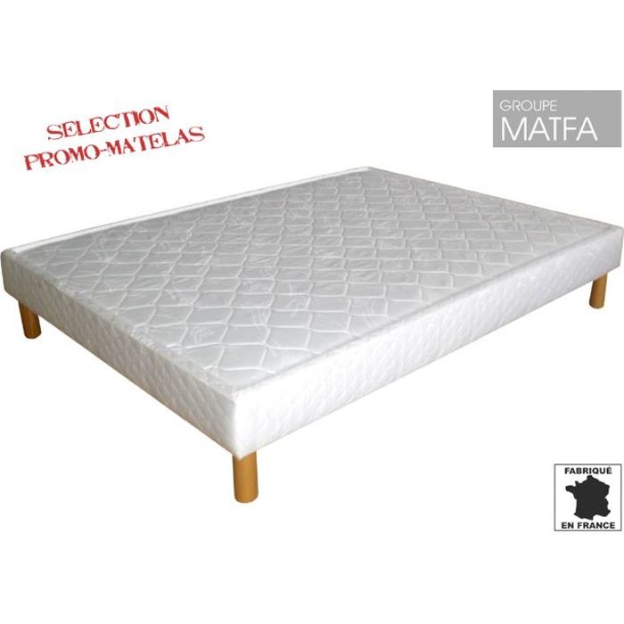 Sommier tapissier cuvette à ressorts 160 x 200 + jeu de 4 pieds offerts: