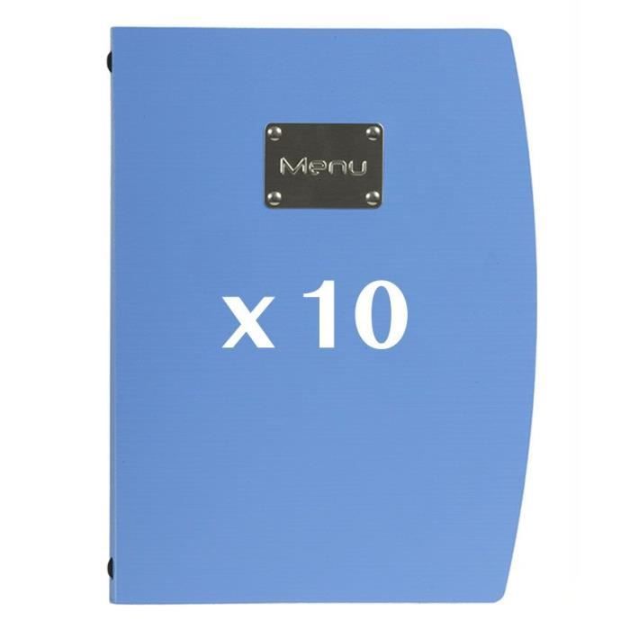 10 Protège-menus Rio bleu 18 PVC