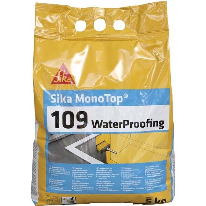 SIKA Mortier d'imperméabilisation pour locaux enterrés Monotop 109 Waterproofing - 5 kg