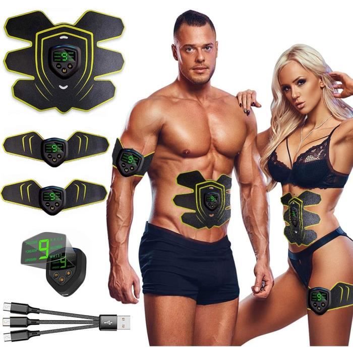 Appareil Abdominal, ABS Trainer EMS Smart Ceinture USB de Charger Electrostimulateur Musculaire Fitness Entraînement