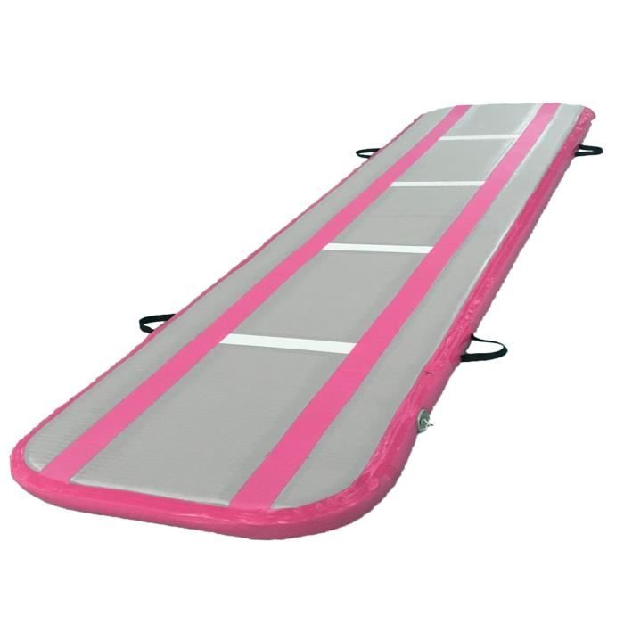 TEMPSA 3M Gonflable Tapis Gymnastique Air Track Tumbling Yoga Cheering Rose