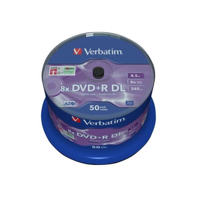 VERBATIM Lot de 50 DVD+R DL - 8.5 Go - Support de stockage