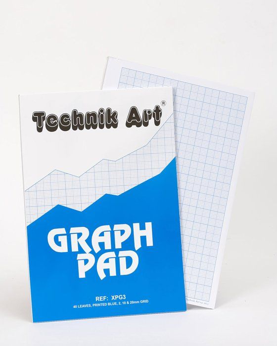 Bloc Graphique Clairefontaine Technik Art A3 - Quadrillage 1/5/10mm Bleu, 40 Feuilles