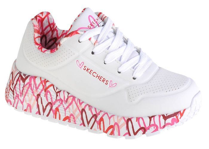 Skechers Baskets - SKECHERS - Uno Lite - Blanc - Cuir synthétique - Légères et confortables