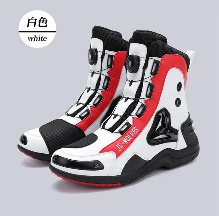 PENXZT Bottes Moto Imperméables Homme - Bottines Racing Touring Confortables Et Protégées - Cuir Synthétique Antidérapant