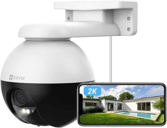 EZVIZ Caméra Extérieure WiFi 4MP - 360° - Détection Humaine/Vehicule - Vision Nuit Couleur - Audio 2 Sens - IP65