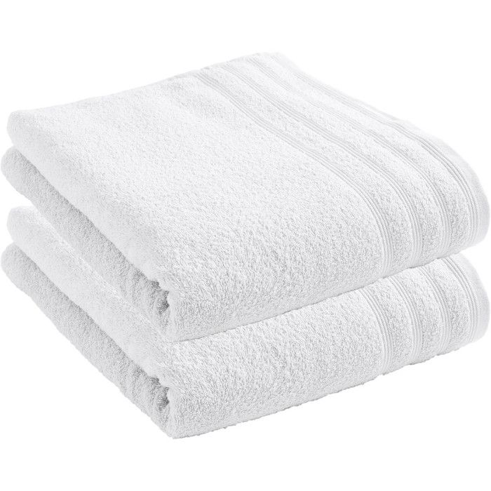 Draps De Bain Spa Lot De 2 - 90x150 Cm - 400 G/m² - Coton Moelleux - Grande Absorption - Bleu Nuit