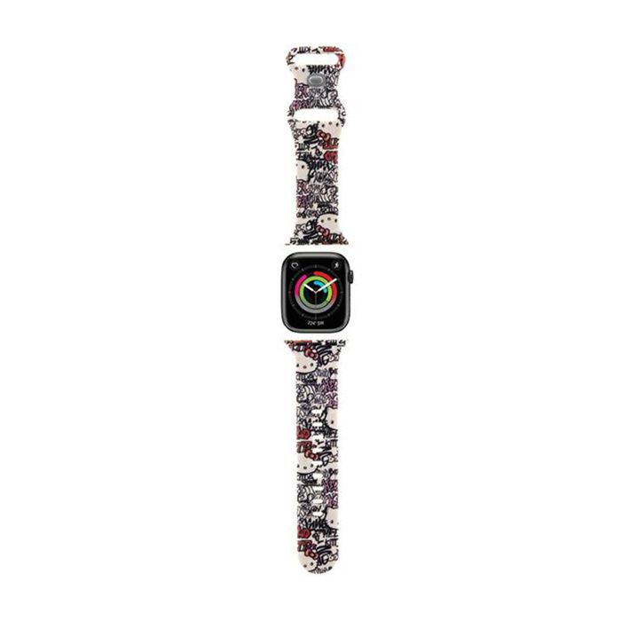 Hello Kitty Silicone Tags Graffiti Bracelet pour Apple Watch 384041 mm