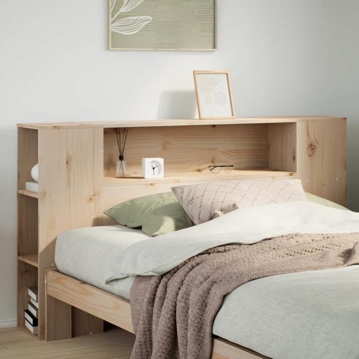 vidaXL Tête de lit avec rangement 135 cm bois massif de pin 855633