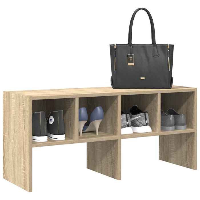 vidaXL Étagère à chaussures empilable chêne sonoma 895x30x40 cm étagère à chaussures de rangement rangement de chaussures 858843