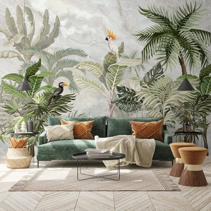 Papier Peint Panoramique Jungle Tropicale De Bananiers Papier Peint ...