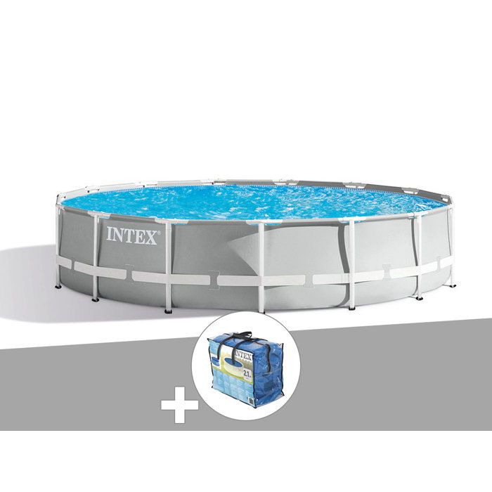 Kit piscine tubulaire Intex Prism Frame ronde 457 x 107 m + Bâche à bulles