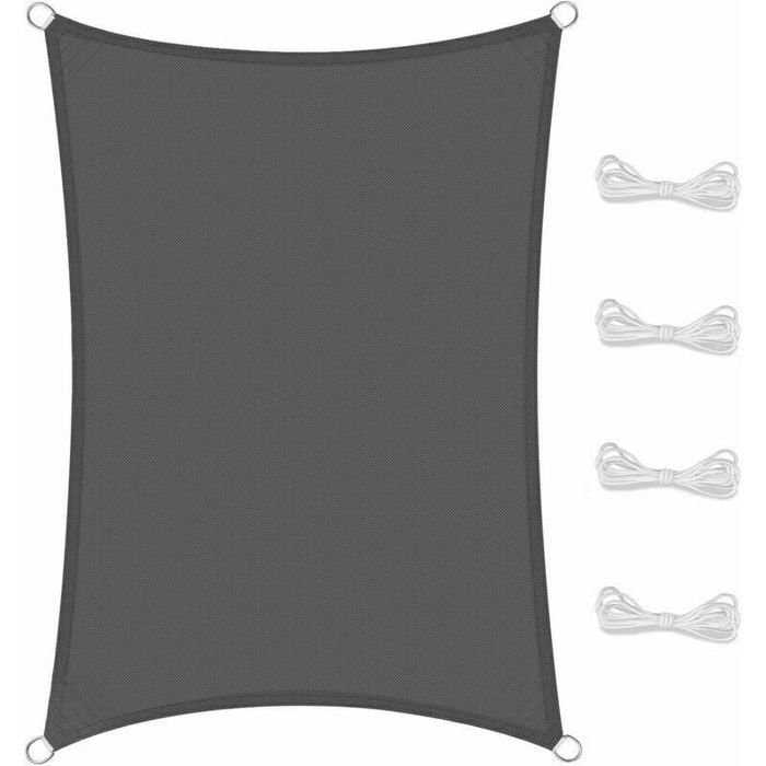 Voile dombrage - PZCC - Rectangulaire 2x3m - Résistant - Respirant - Anti UV