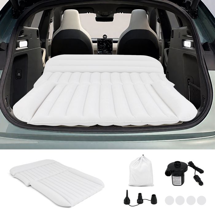 COSTWAY Matelas Gonflable Voiture avec Pompe à Air, Flocage Double
