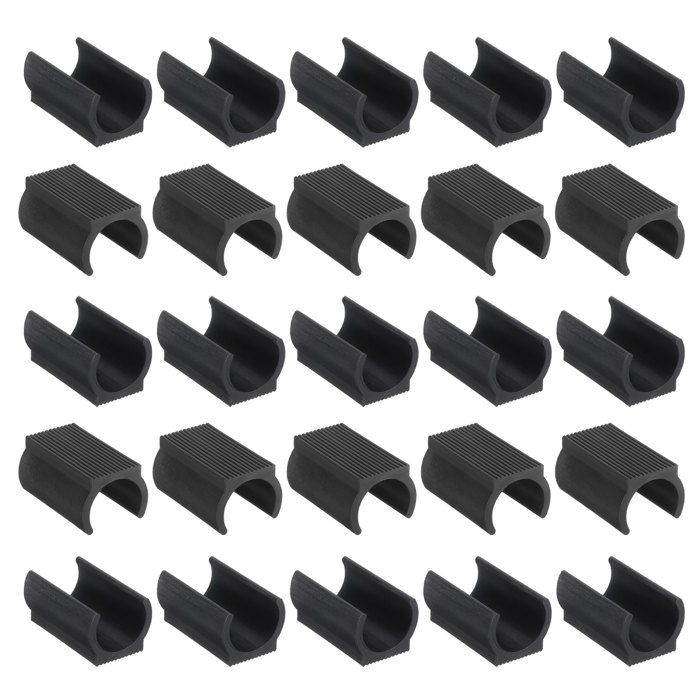 Patins pour meubles SOURCING MAP 25pcs pour 22mm Tube Pied Métallique Embout Plastique Rectangulaire Antidérapant Protecteur Noir