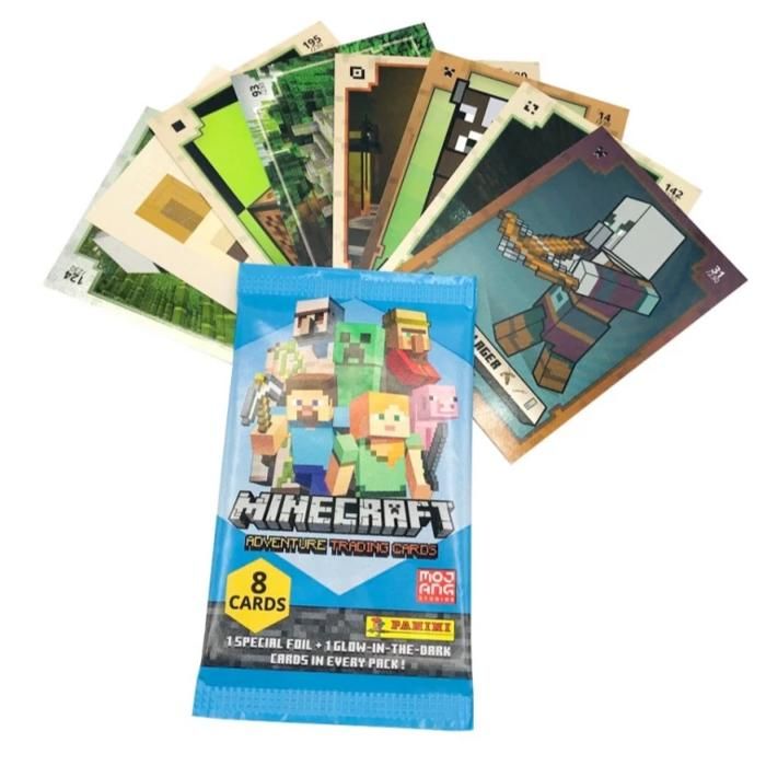 Minecraft Adventure Trading Cards Booster 8 cartes collection Panini 2021 Sealed