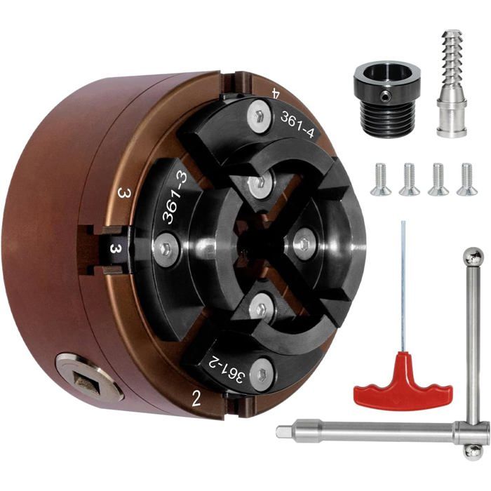 Mandrin de tour à bois Mandrin 100mm 4 Mâchoires centrage automatique M33 M18
