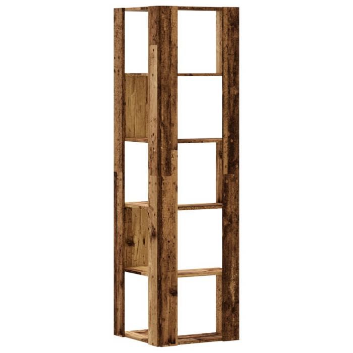 Cabinet de Livre SOLOMOON CHIC Bibliothèque dangle à 5 niveaux - Pour salon/bureau - vieux bois bois dingénierie BB1050