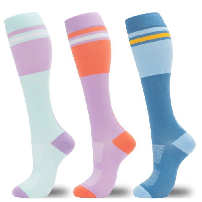 Chaussettes de compression pour femmes style homme lot de 3 paires soutien à compression progressive