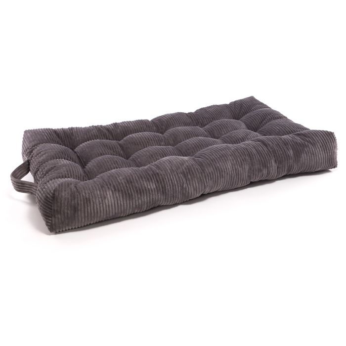 Matelas de Sol pour Enfants ECOPUF - Coussin pour Chambre dEnfant - Matelassé en Velours Côtelé 70x120x15cm - SZ90 Gris foncé