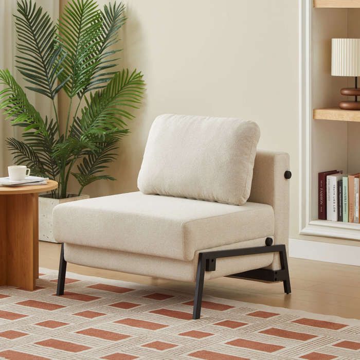 Fauteuil convertible NIO 1 place tissu beige Fauteuil convertible NIO 1 place tissu beige