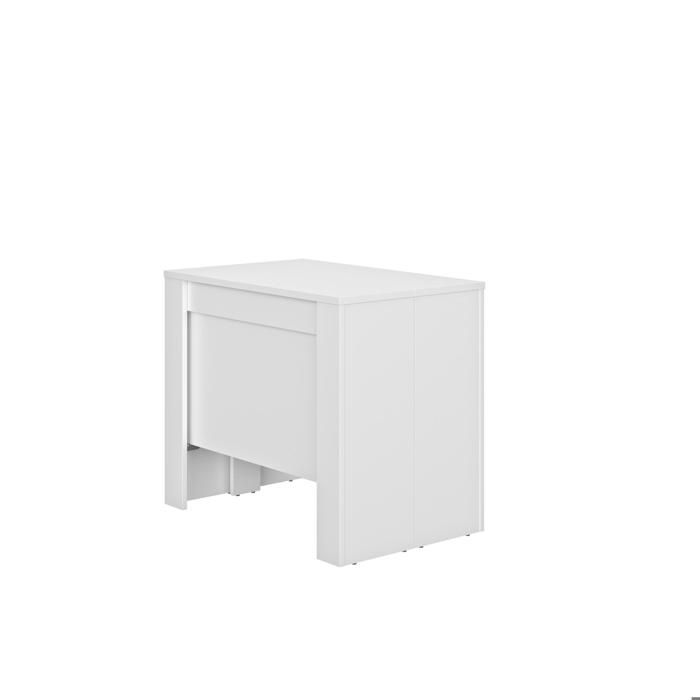 Table console extensible effet bois chêne ou blanc matière résistante Table console extensible effet bois chêne ou blanc matière résistante