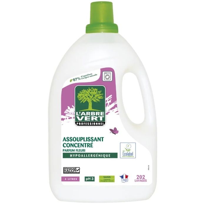 LARBRE VERT - Assouplissant lessive concentré - Ecolabel - 3 L