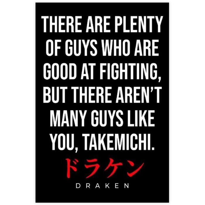 Poster Sur Toile Avec Citation De L Anime Tokyo Revengers Draken Decoration Murale Pour Salon Avec Cadre 40x60cm Cdiscount Maison