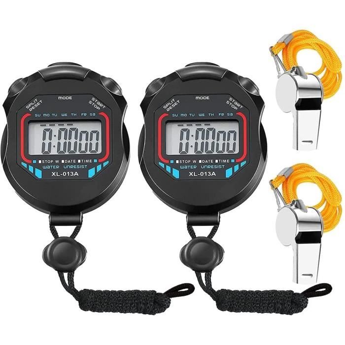 Chronomètre Sport Numérique Multifonction – étanche, Alarme, Grand écran – Pour Entraîneurs, Arbitres, Natation, Course, Foot – Avec Lanière