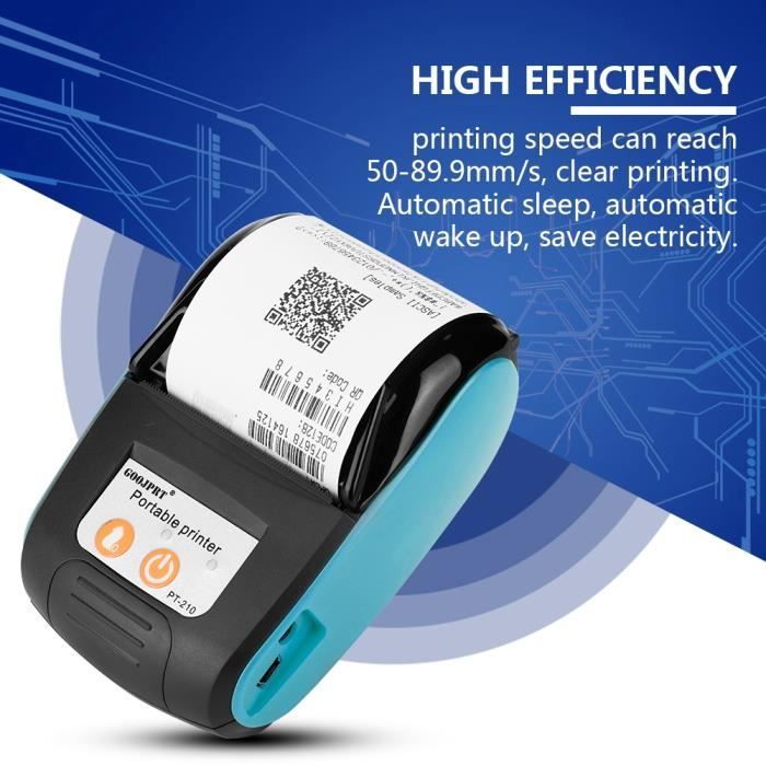 Imprimante de reçus portable sans fil, Imprimante de facture thermique  Bluetooth 58 mm 110-240 V (Bleu, VDE)-CWU - Cdiscount Informatique