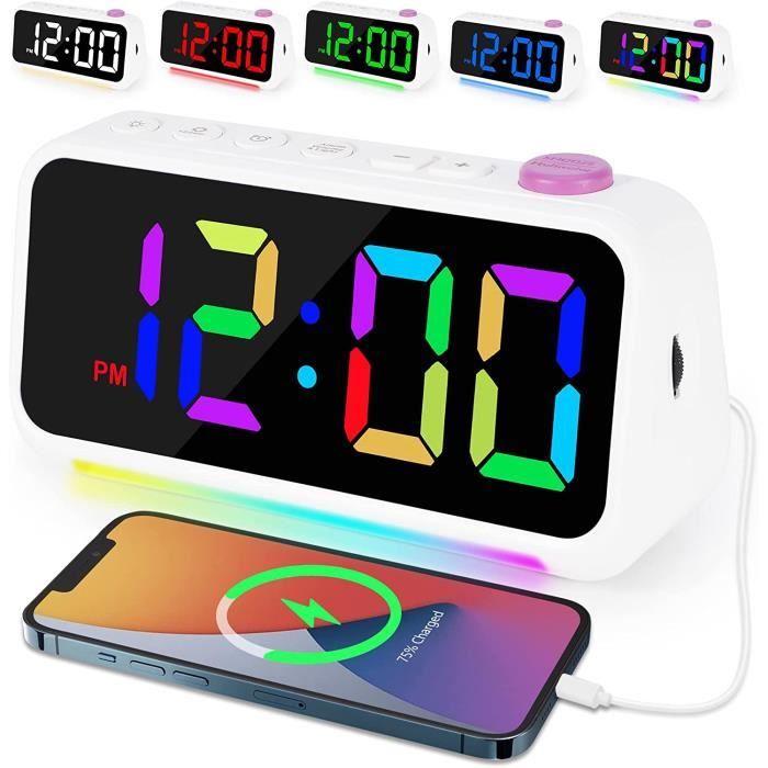Réveil Numérique électronique Avec Lumières Colorées Et Horloge à