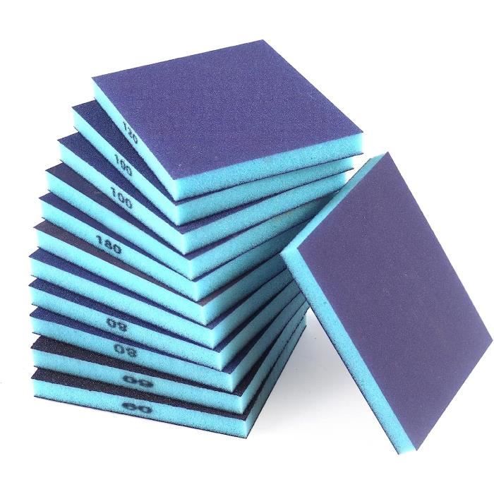 Lot De 21 éponges Abrasives à Main 180-3000 - Diamètre 125 Mm, Pour Ponçage Humide/sec Métal, Bois, Céramique