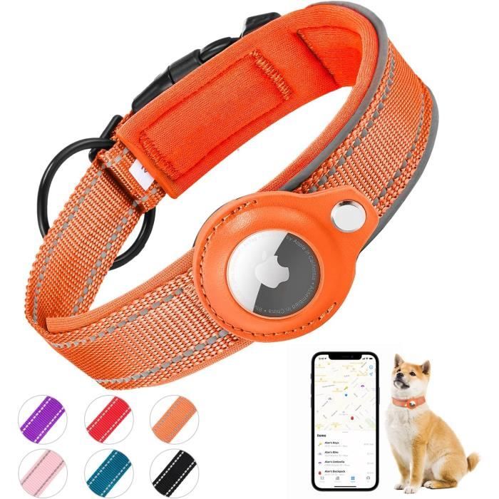 Collier Chien Airtag Lumineux Rouge