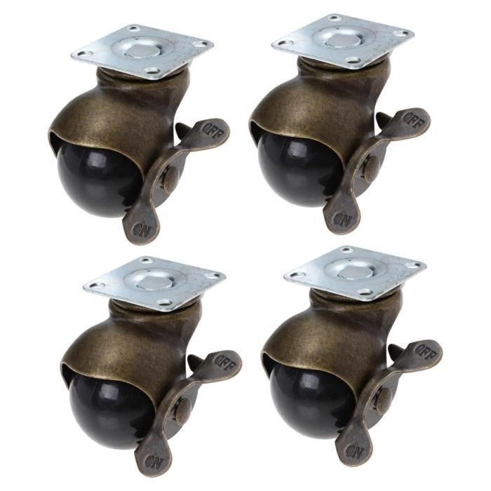 Lot De 4 Roulettes De Meuble En Bronze Antique - Diamètre 26,5 Mm - Pour Pieds De Chaise, Table, Piano