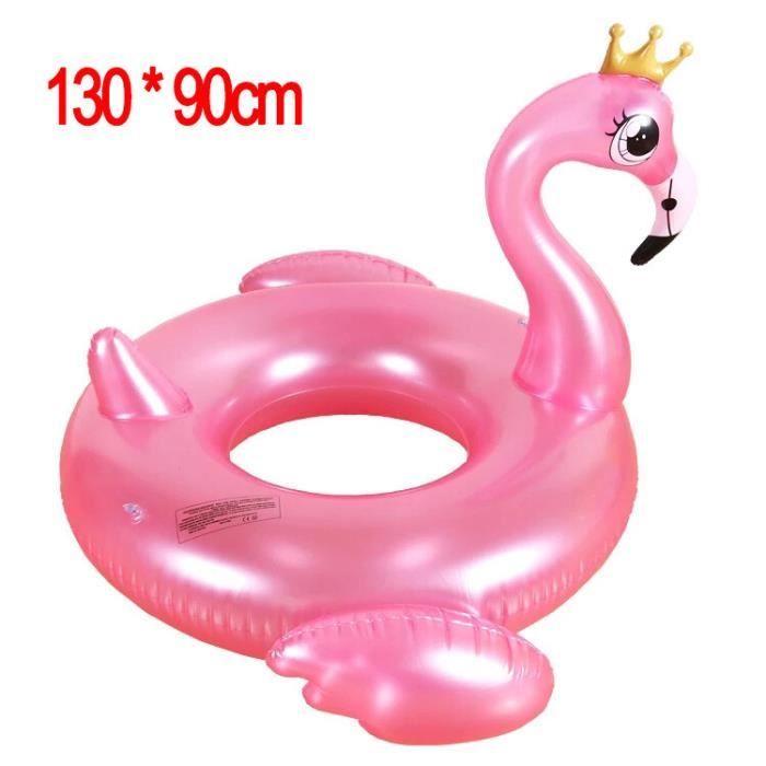 Bouée gonflable - Flamant rose - 120 cm - PVC - Pour piscine, mer, lac
