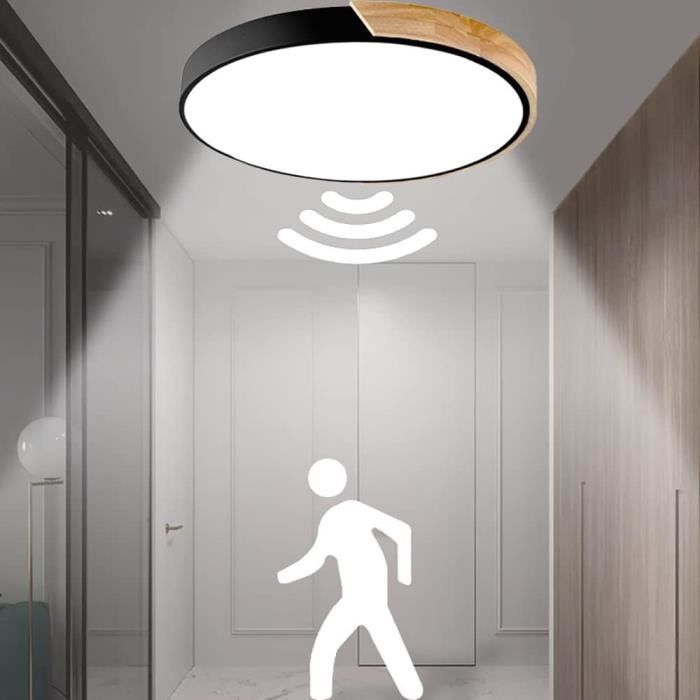 Plafonnier LED 12W Avec Détecteur De Mouvement – 1700LM, IP54, Lumière 4000K | Pour Salle De Bain, Couloir, Garage | Réglable Et Étanche - 1