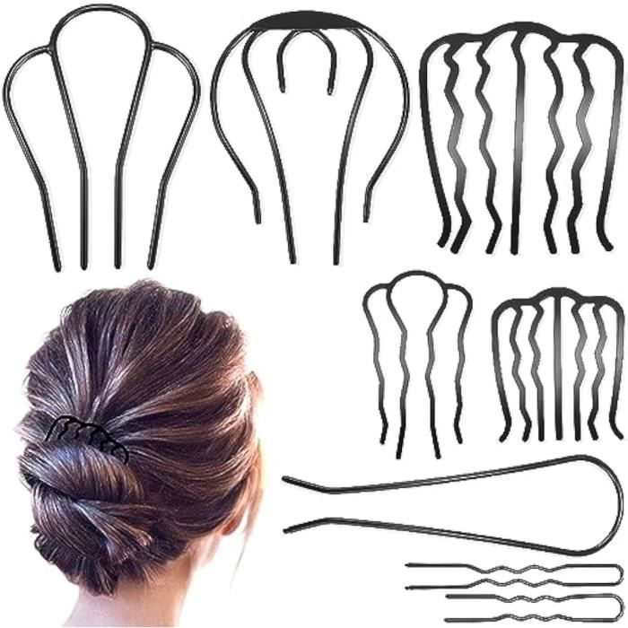 Lot 2 Bandeaux Nœud + 8 Épingles à Cheveux Tissu - Accessoires Doux Rouge Et Bleu Pour Fille