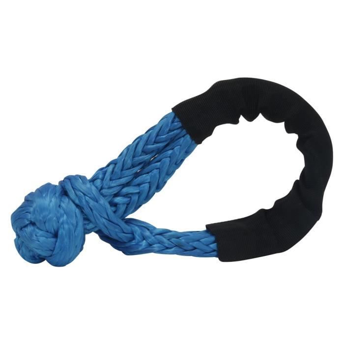 2 Manilles Souples Qwork 12mm - 14T Résistance - Pour Remorquage, Yacht, Camping - Corde Synthétique 50cm
