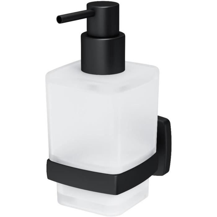 Distributeur Mural 3 En 1 Pour Douche - Noir, 3 Pompes Pour Shampoing/gel Douche, Dimensions 21.5x21x7 Cm