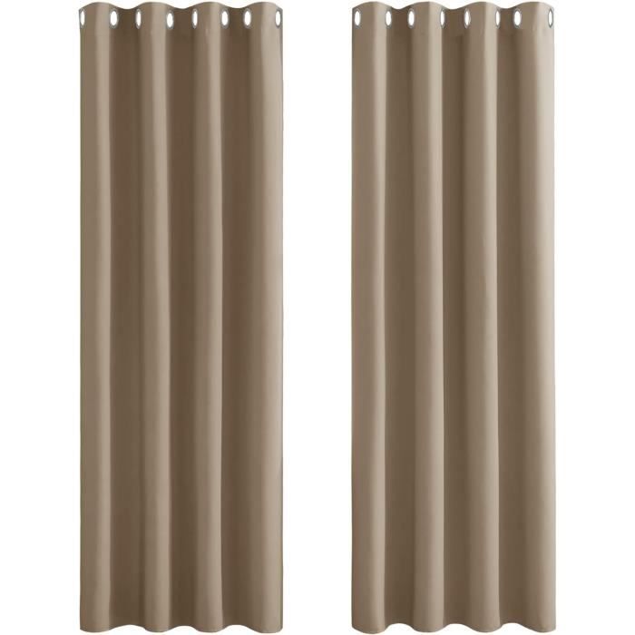 Rideaux Occultants Thermique L 220 X H 210 Cm Géométrie Solide Noire Design Rideaux Chambre Ado