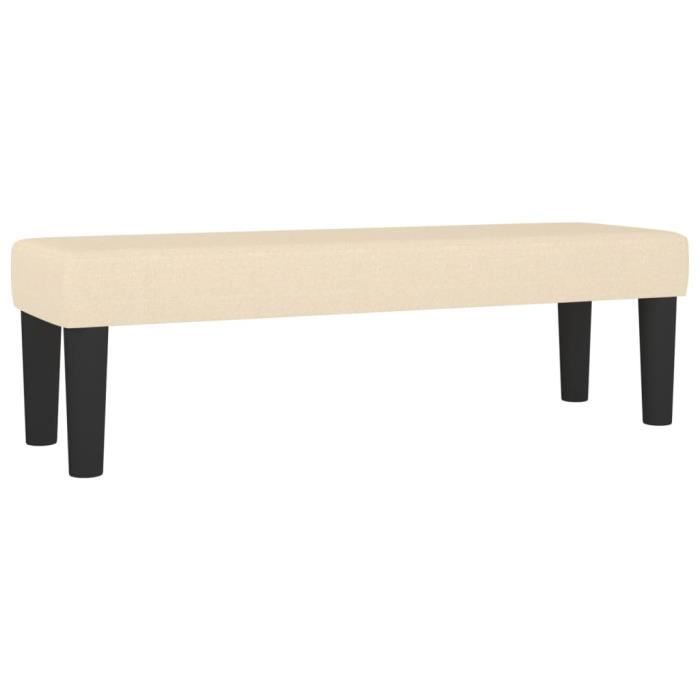 Banc Crème - Tissu - 100x30x30 cm - Salon - Intérieur - Contemporain