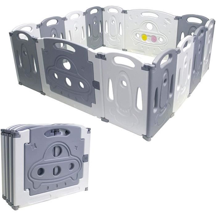 Parc A Bebe Enfants Centre D Activites De Securite Play Yard L Interieur Ou L Exterieur Avec 14 Panneaux Neuf Pen Gris Cdiscount Puericulture Eveil Bebe