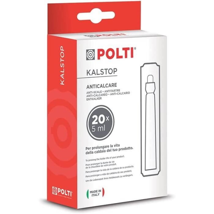 Polti Kalstop – Lot De 40 Fioles Anti-calcaire Pour Vos Nettoyeurs Vapeur – Protégez Votre Appareil !