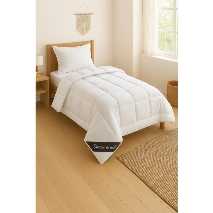 Couette Coton Percale Douceur de Nuit - 1 personne 140 x200 - Spécial été - MORTREUX