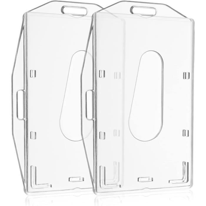 NXPUXP Porte-Cartes Rigides Transparents - Lot De 2 | Porte-Badges Verticaux Pour Bureau