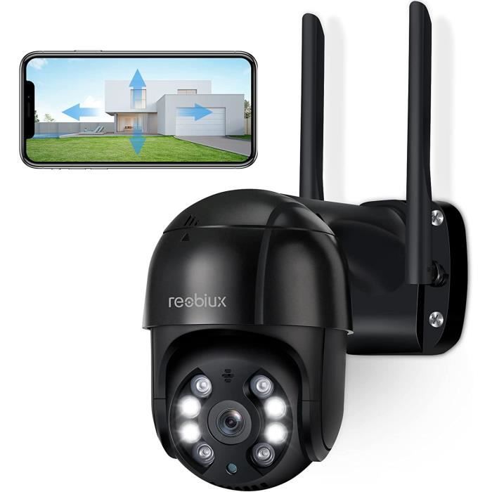 Camera Surveillance WiFi Extérieure,PTZ 1080P Caméra Suivi Automatique,30M Vision Nocturne
