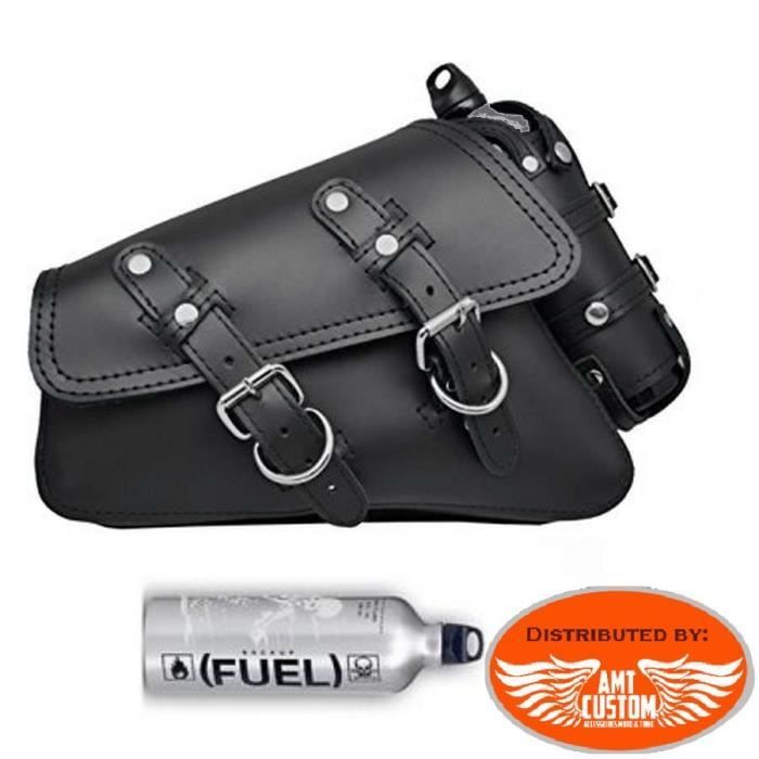 Sacoche de r/éservoir de carburant en cuir synth/étique pour Harley Sportster XL 883 1200 48