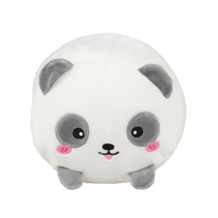 Peluche panda blanc gris mignon kawaii 20cm petit coussin aille