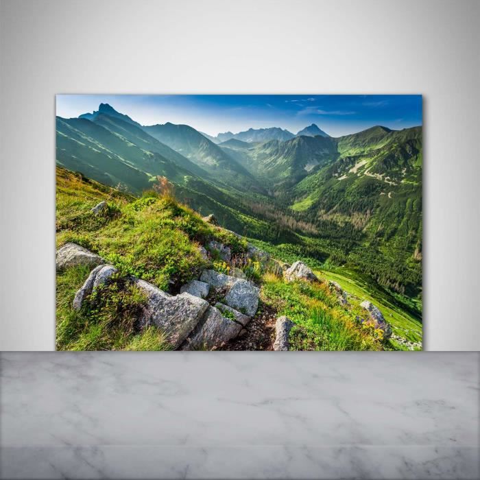 Crédence De Cuisine Tulup 100x70cm Verre Trempé - Dosseret Hotte Brun Chocolat Protection Mur